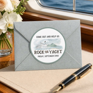 Pegatina Redonda Rock the Yacht