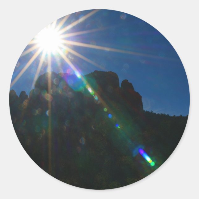 Pegatina Redonda Rock Vortex de catedral horizontal (Anverso)