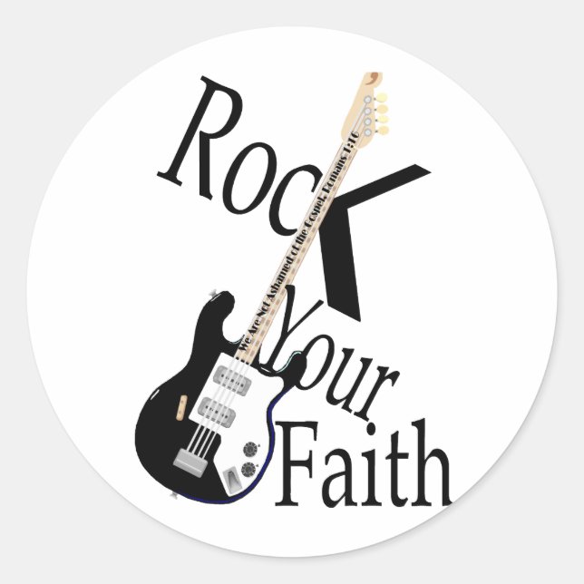 Pegatina Redonda Rock Your Faith G Style (Anverso)