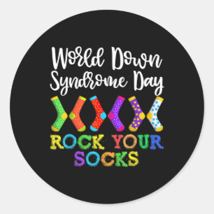 Pegatina Redonda Rock Your Socks Kid Swareness Warrior Sup