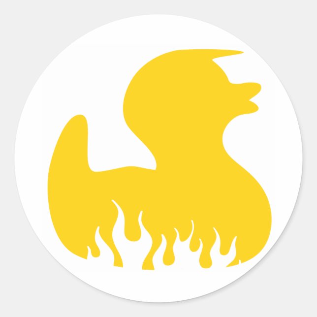 Pegatina Redonda Rockabilly Rubber Duckie (Anverso)