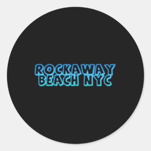 Pegatina Redonda Rockaway Beach New York