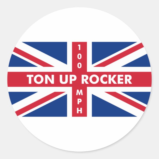 Pegatina Redonda Rockero Ton Up (Anverso)