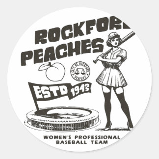 Pegatina Redonda Rockford Peaches Women's Bysebyll Team 1943 - 