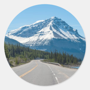 Pegatina Redonda Rockies Canadienses - Carretera Parkway Icefields