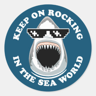 Pegatina Redonda Rocking In The Sea World - Cita De Los Amantes Del