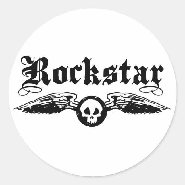 Pegatina Redonda Rockstar (Anverso)