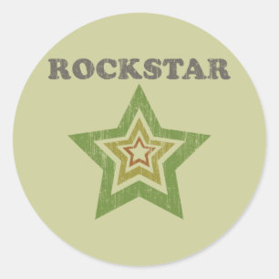 Pegatina Redonda Rockstar