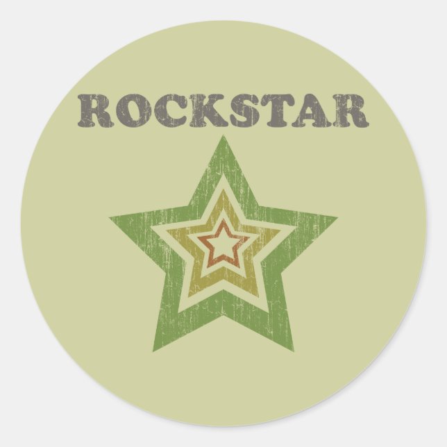 Pegatina Redonda Rockstar (Anverso)
