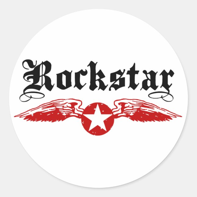 Pegatina Redonda Rockstar (Anverso)