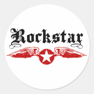 Pegatina Redonda Rockstar