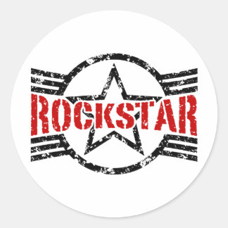 Pegatina Redonda Rockstar