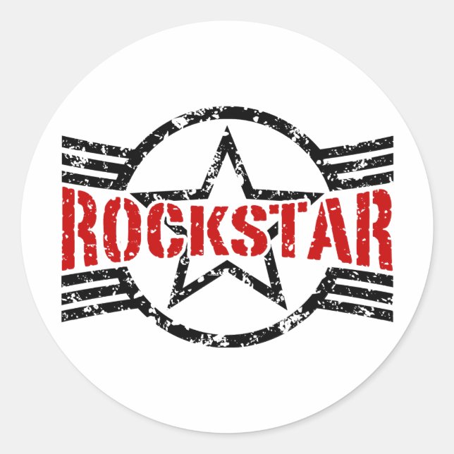 Pegatina Redonda Rockstar (Anverso)