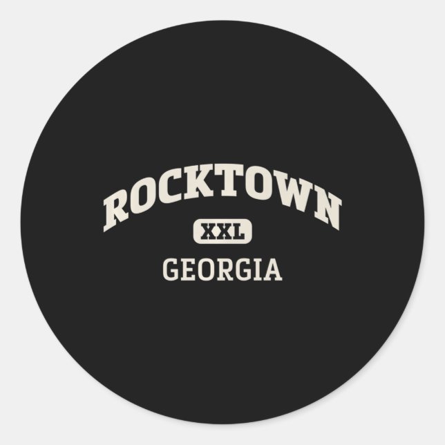 Pegatina Redonda Rocktown College Style Rock Climbing Area Design   (Anverso)