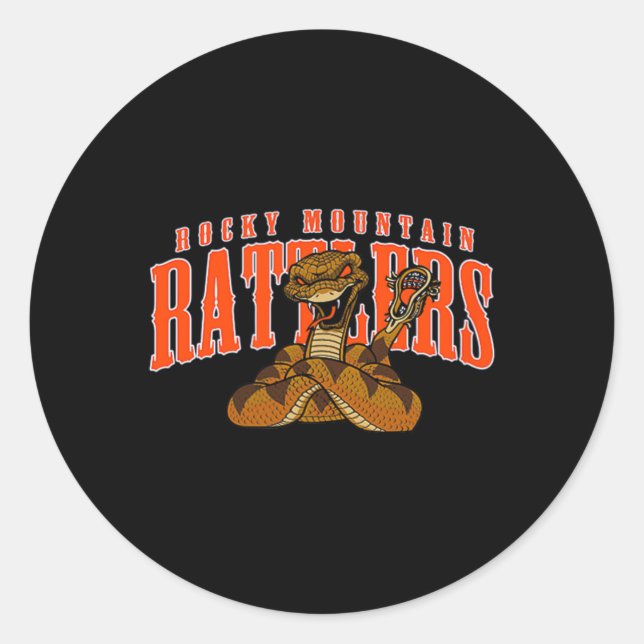 Pegatina Redonda Rocky Mountain Lacrosse Blue Personalizado Clic Mo (Anverso)