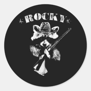 Pegatina Redonda Rocky Racoon