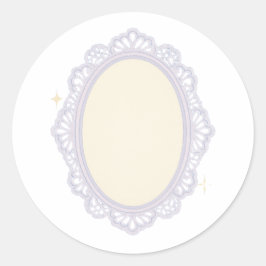 Pegatina Redonda Rococo cameo frame