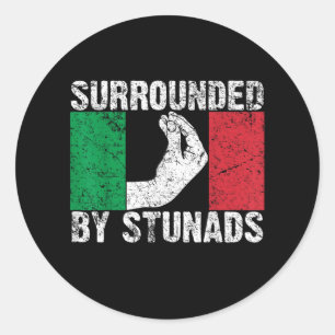 Pegatina Redonda Rodeado de Stunads