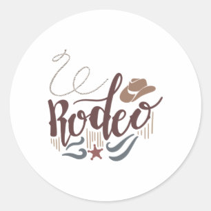 Pegatina Redonda Rodeo
