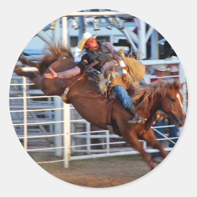 Pegatina Redonda ¡Rodeo! (Anverso)