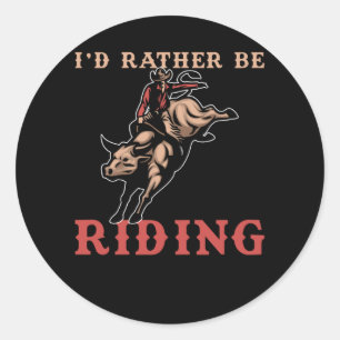 Pegatina Redonda Rodeo Bull Riding