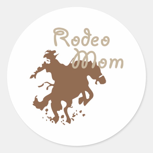 Pegatina Redonda Rodeo Mom (Anverso)
