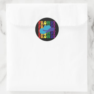 Pegatina Redonda Rodeo Orgulloso Cómo Vaquero Vaquera Occidental LG