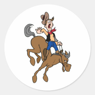 Pegatina Redonda Rodeo Rider