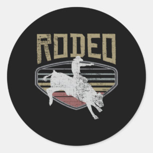 Pegatina Redonda Rodeo Style Bull Riding