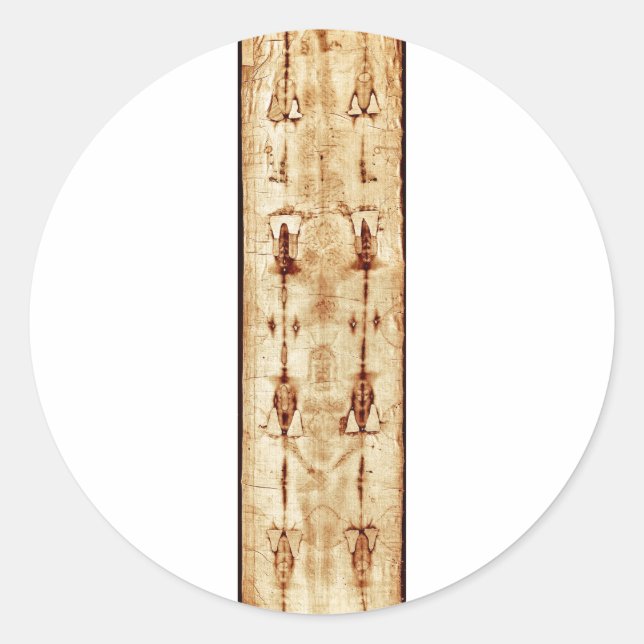 Pegatina Redonda RODILLO MEJORADO de Turín imagen completa Jesucris (Anverso)