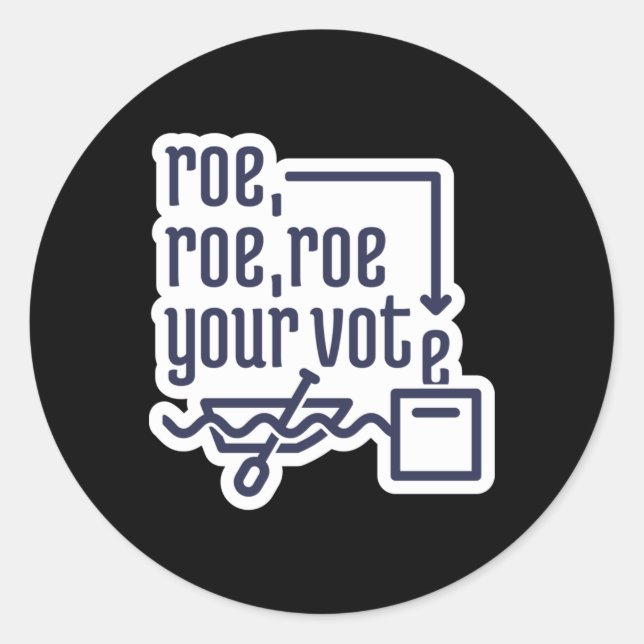 Pegatina Redonda Roe Roe Roe Su Voto 2 2 2 (Anverso)