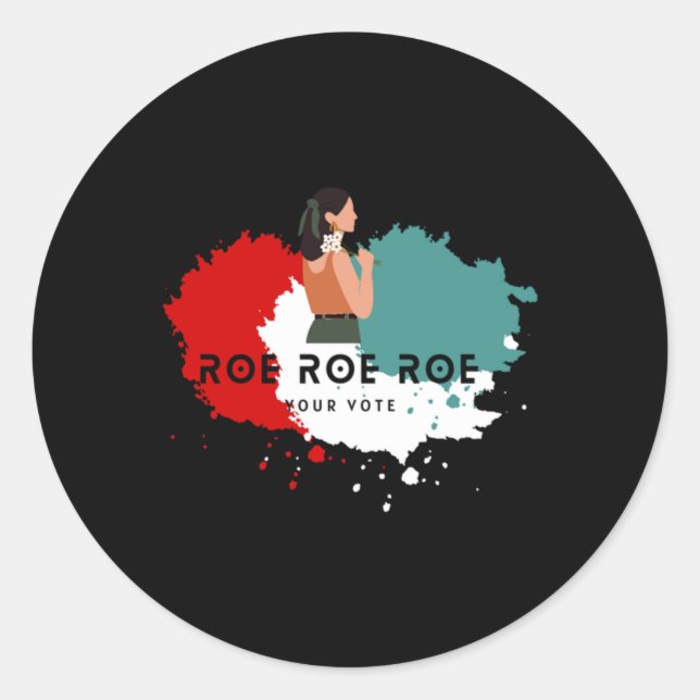 Pegatina Redonda Roe Roe Roe Su Voto 5 (Anverso)