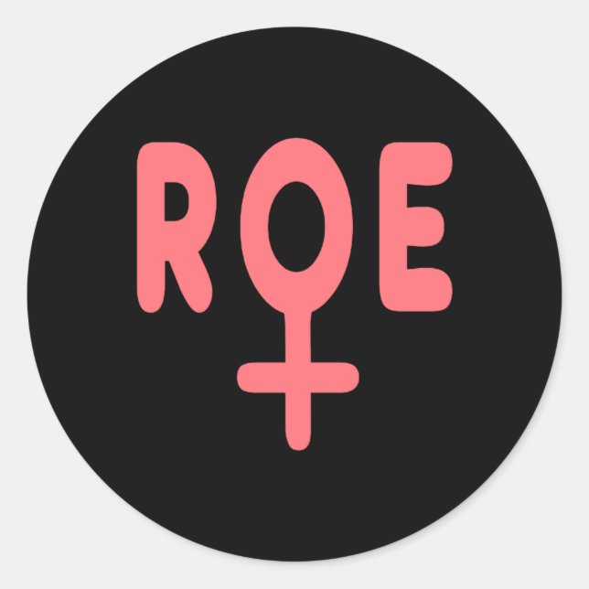 Pegatina Redonda roe v wade 7 (Anverso)