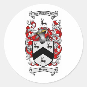 Pegatina Redonda ROGERS Family Crest