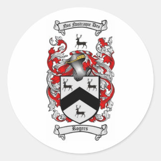 Pegatina Redonda ROGERS Family Crest