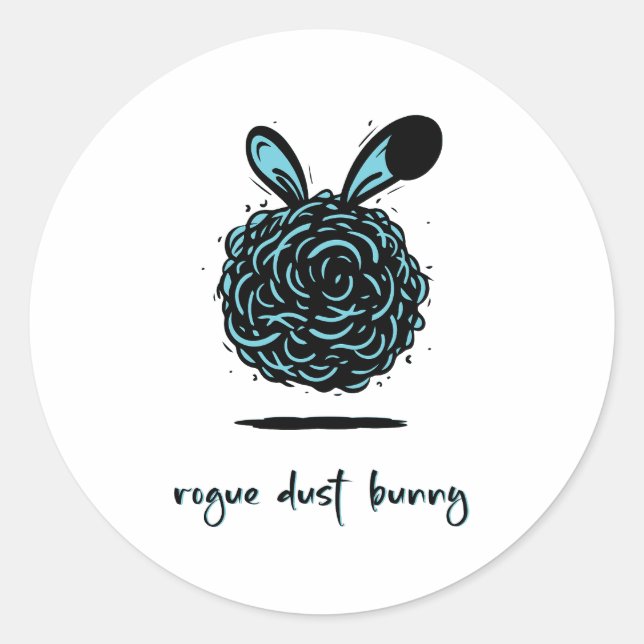 Pegatina Redonda Rogue Dust Bunny (Anverso)