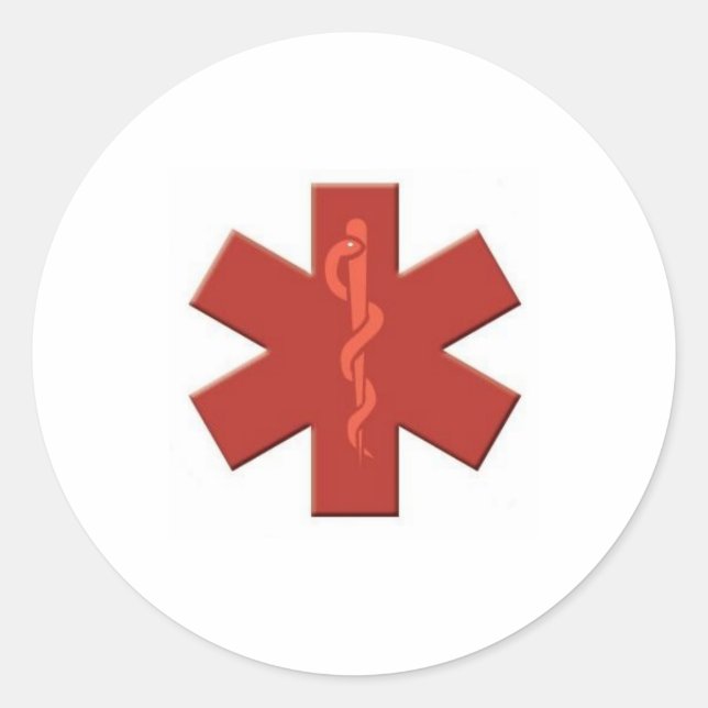 Pegatina Redonda rojo (Anverso)