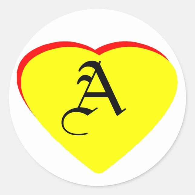 Pegatina Redonda Rojo Amarillo A Invitación De Boda El MUSEO Z (Anverso)