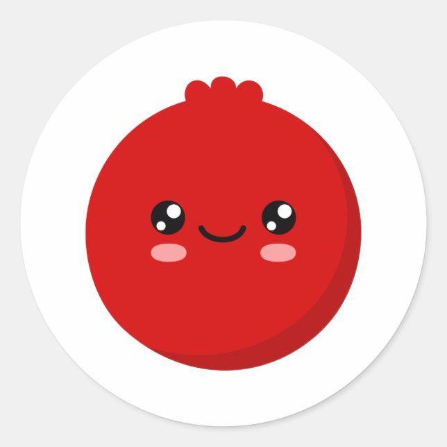 Pegatina Redonda Rojo carmesí (Anverso)