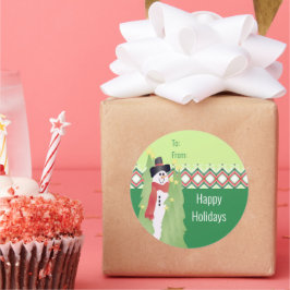 Pegatina Redonda Rojo con verde