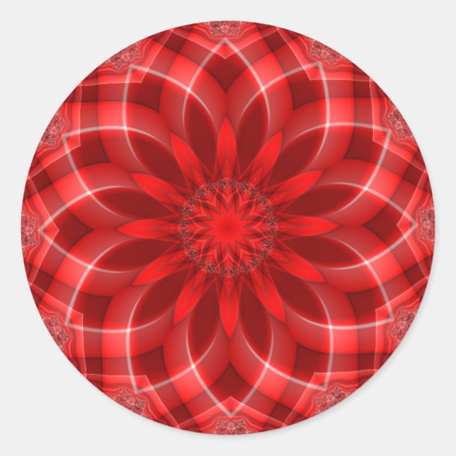 Pegatina Redonda Rojo de vacaciones (Anverso)