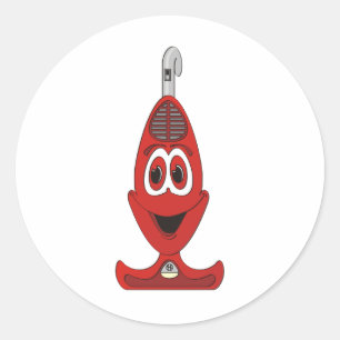 Pegatina Redonda Rojo del dibujo animado del vacío