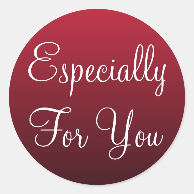 Pegatina Redonda Rojo Especialmente Para Usted Pegatinas De Etiquet (Anverso)