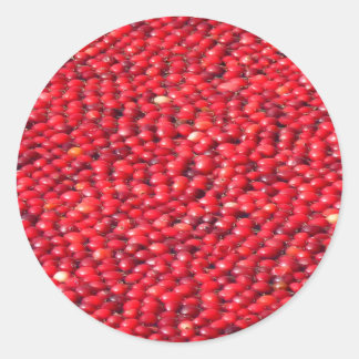 Pegatina Redonda Rojo festivo de Cranberries