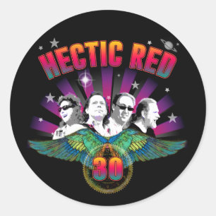 Pegatina Redonda Rojo Héctico 30 años