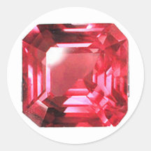 Rojo Octagon con forma de Ruby Gemstone Julio Birt