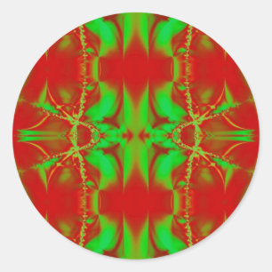 Pegatina Redonda rojo verde claro