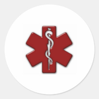 Pegatina Redonda rojo y blanco 3D