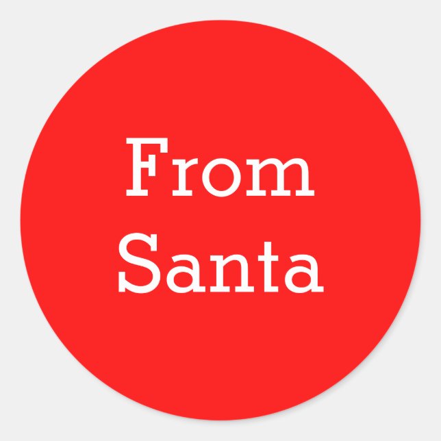 Pegatina Redonda Rojo y blanco de Santa (Anverso)