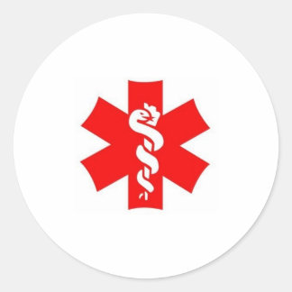 Pegatina Redonda rojo y blanco también